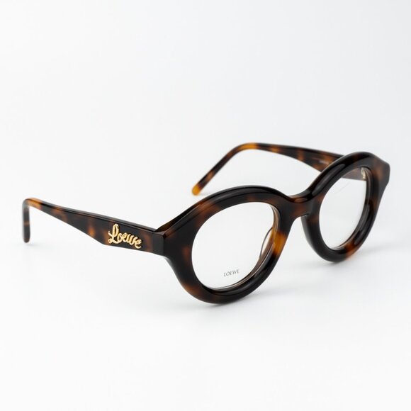 NEW Loewe LW50048I CURVY 052 Shiny Dark Havana Round Unisex Eyeglasses - Picture 4 of 10